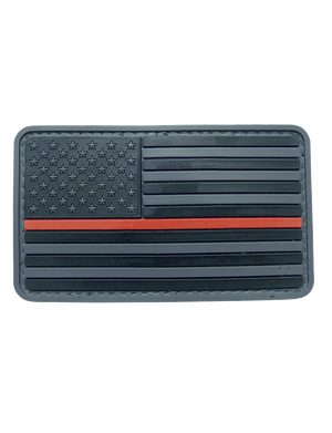 US PVC Flag Black with Red Stripe Morale Patch