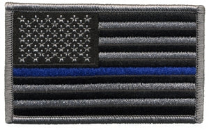 Thin Blue Line Flag Patch w/ Hook Blue Line Innovations 