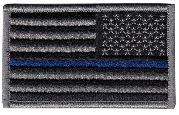 Thin Blue Line Flag Patch w Hook REVERSE
